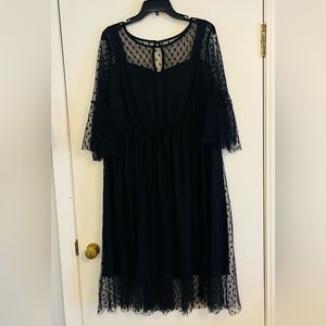 Cocktail style Lane Bryant black polka dot dress